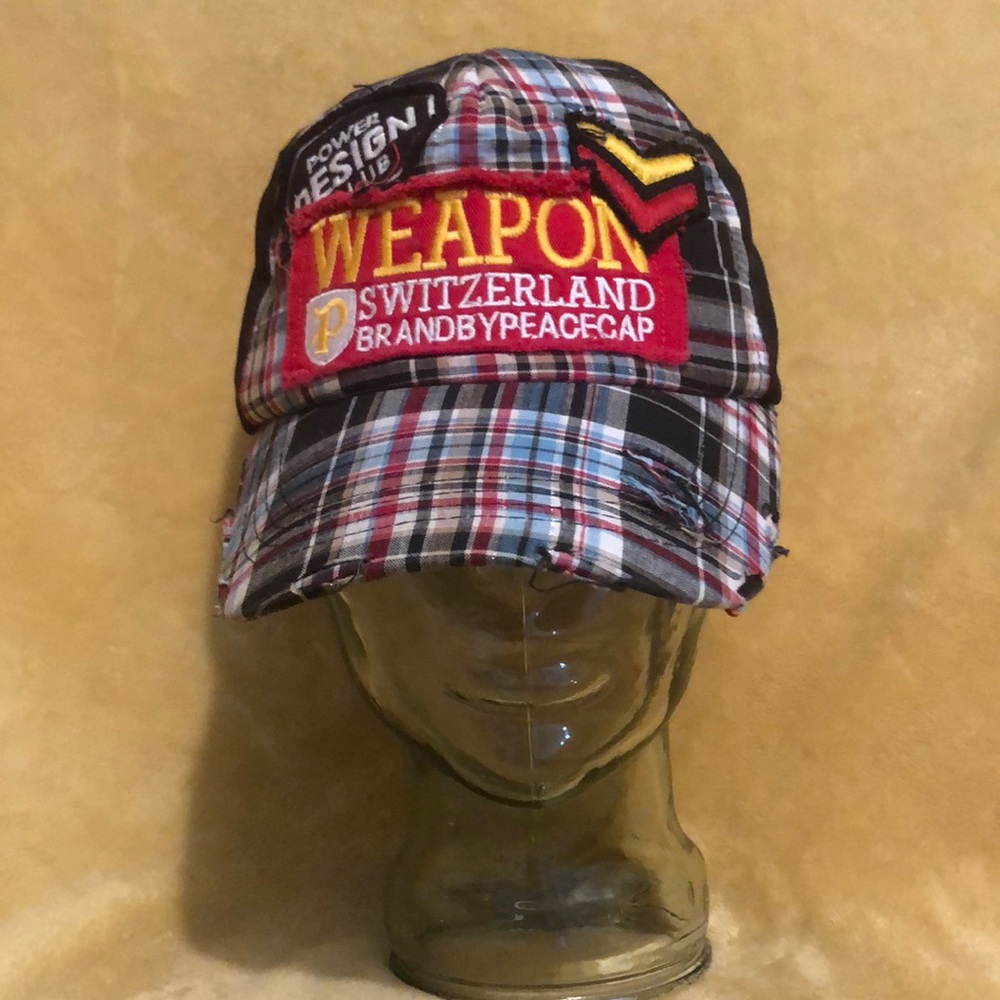 Men's Distressed Plaid Trucker Hat